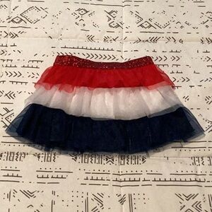 Fluffy Red and White Tulle Skirt for Dance